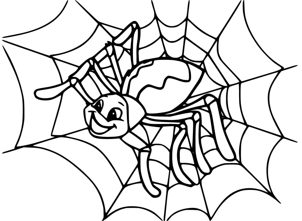 Friendly spider coloring page