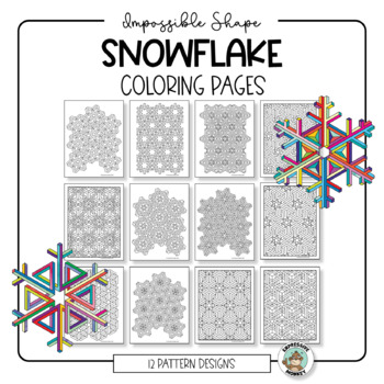 Winter snowflake coloring pages â impossible geometry â fun art sub lesson