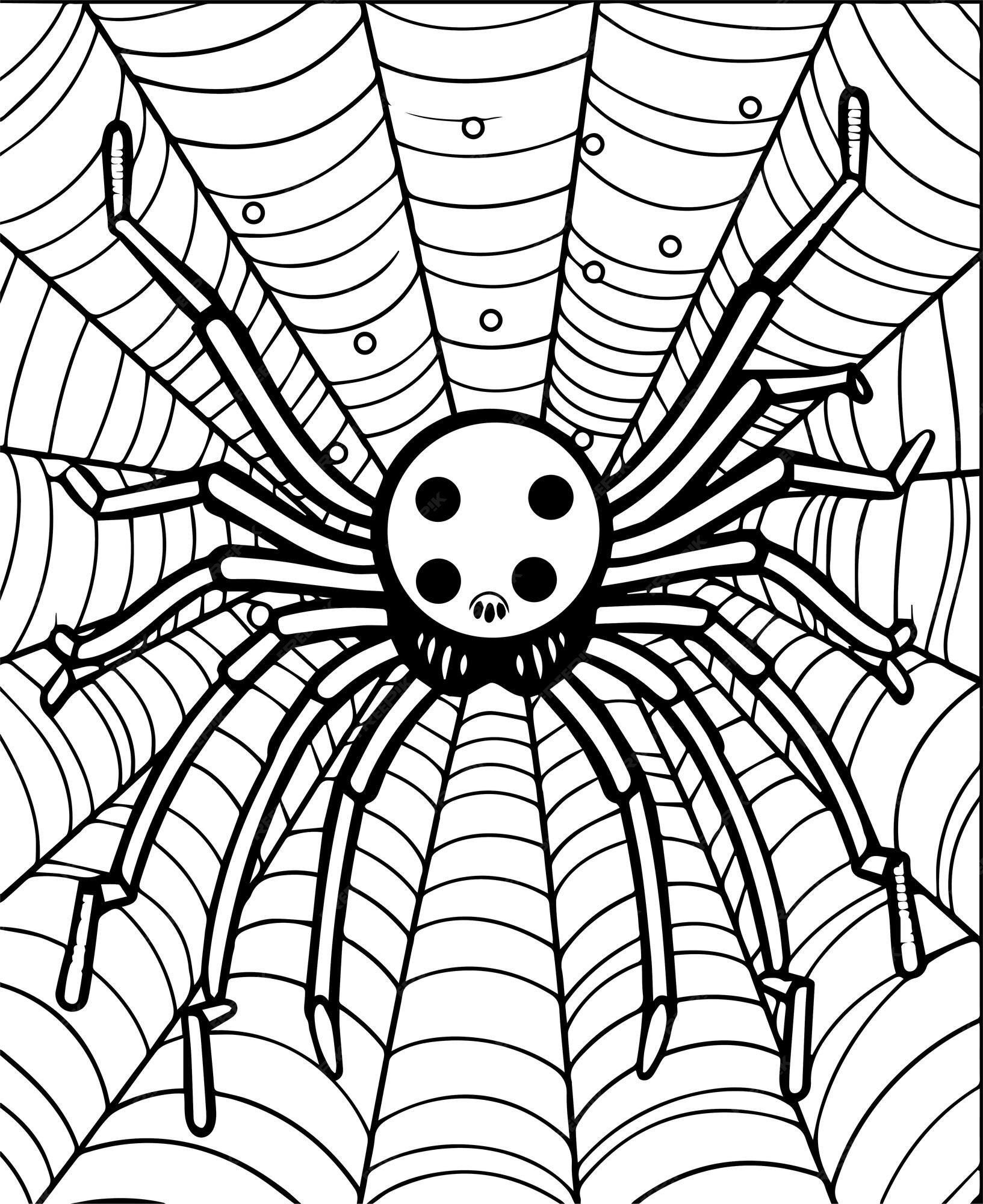 Premium vector halloween coloring page kids