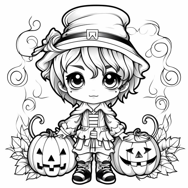 Premium ai image collection of simple vector monochrome spider cute halloween coloring page pattern style