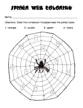 Spider web coloring web colors teaching halloween activities