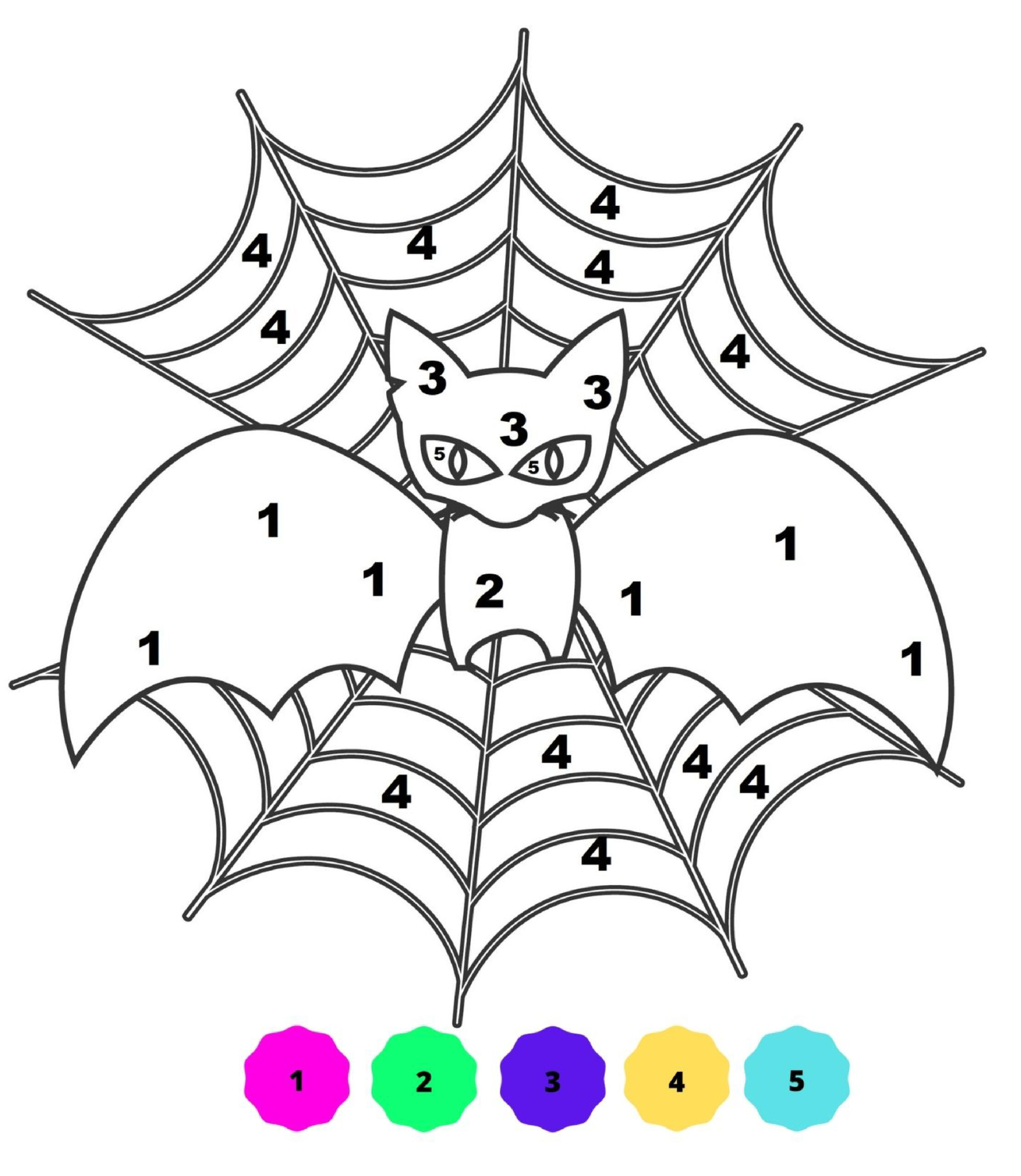 Halloween color by number for kids made by teachers