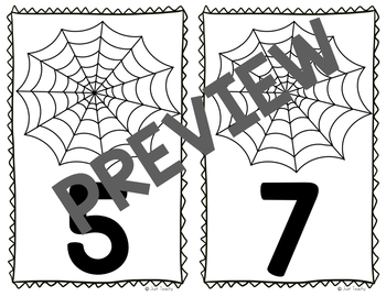 Spider web counting cards numbers