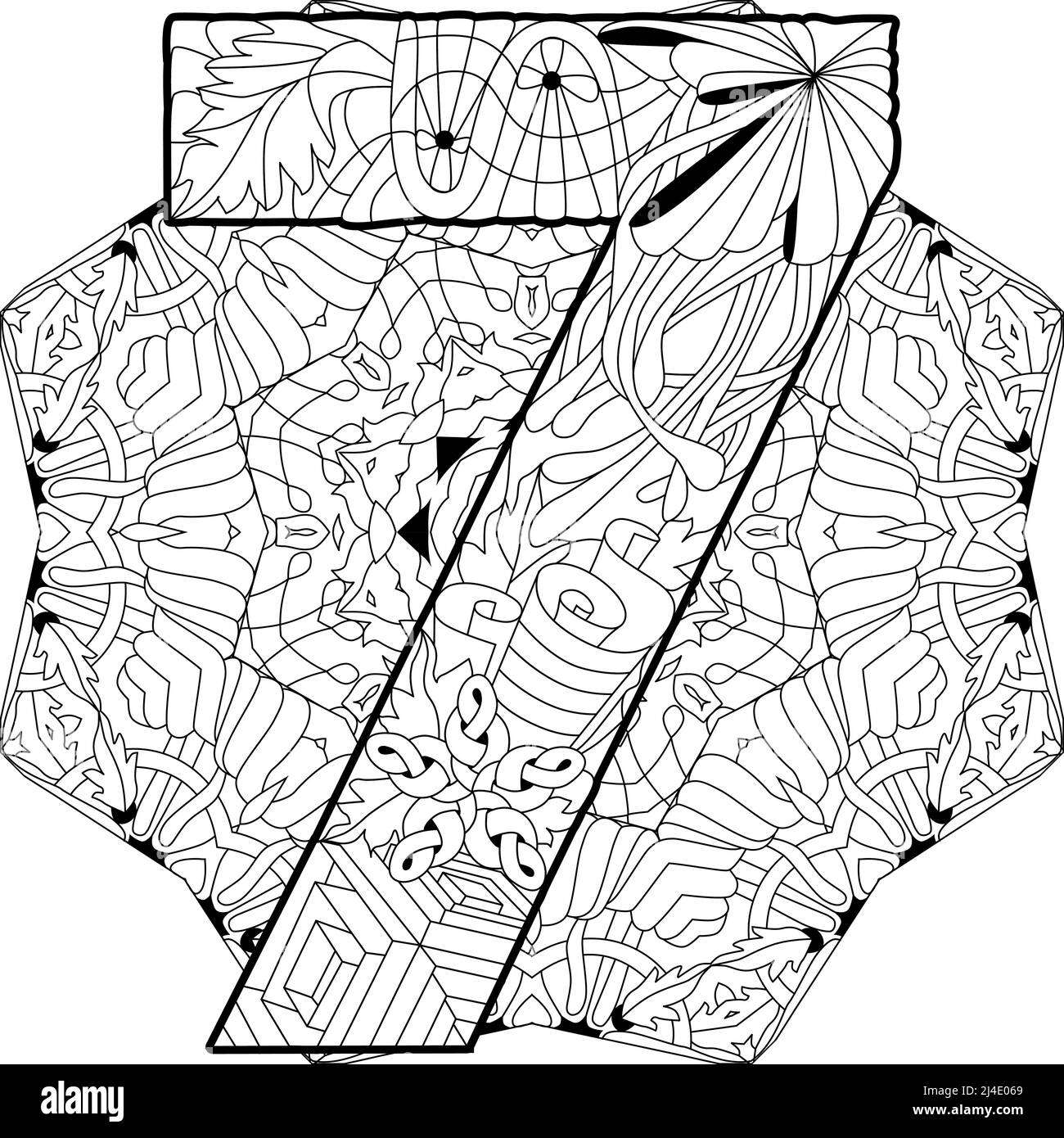 Seven number on mandala for coloring pages isolated zentangle illustration for decoration stock vector image art