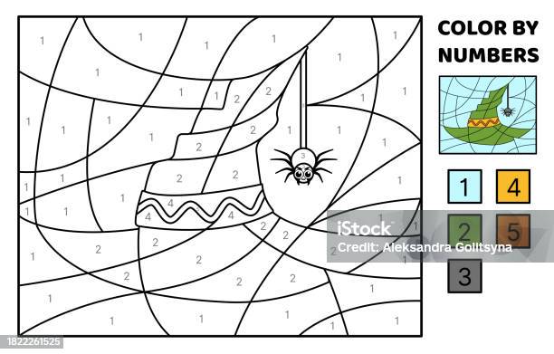 Vector illustration coloring book number for kids worksheet for preschool kindergarten and school age stock illustration