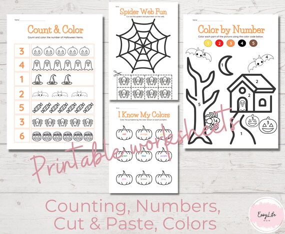 Halloween activity bundle preschool prek worksheets homeschool printable holiday coloring coloring pages learning activities