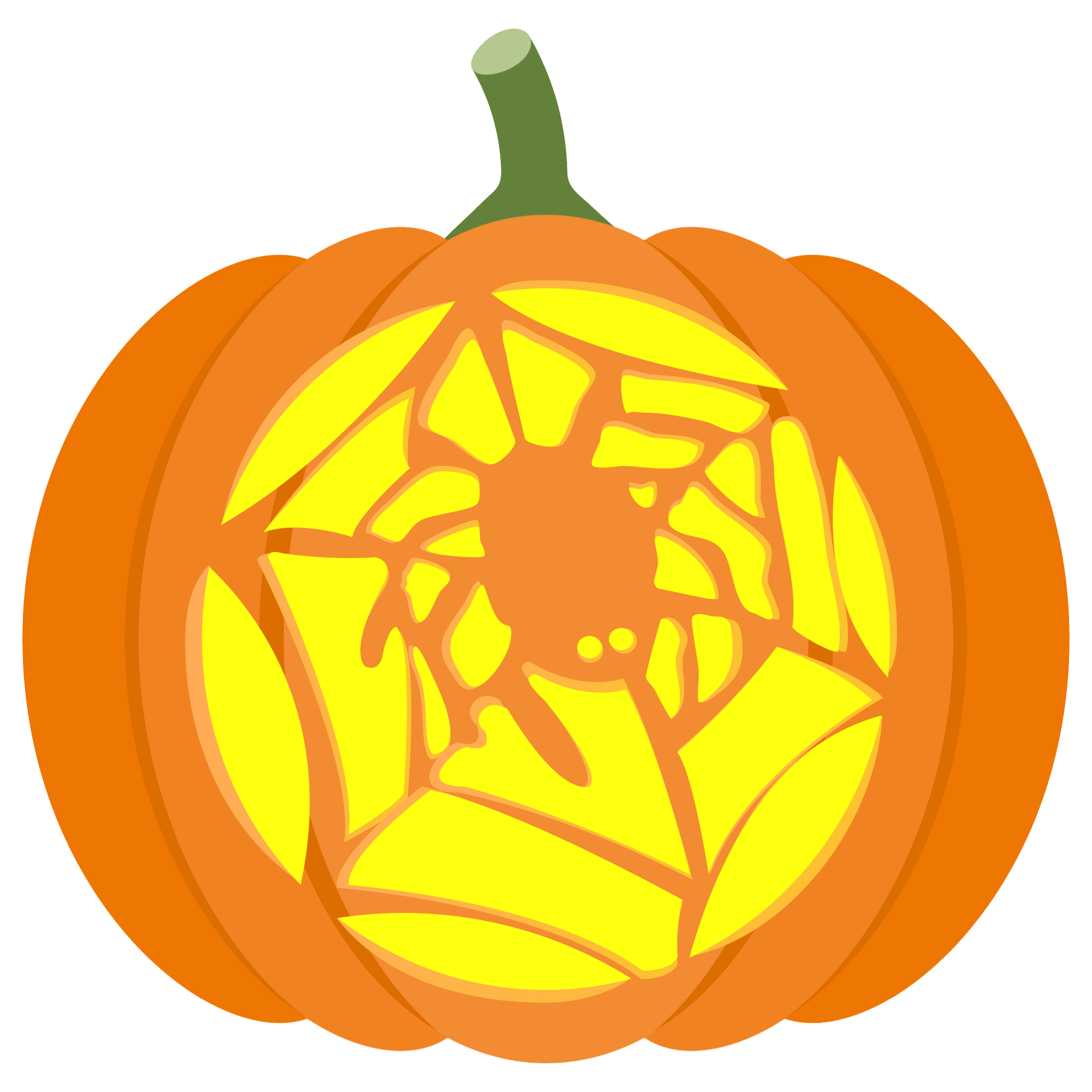 Spider on the web pumpkin stencil free printable papercraft templates
