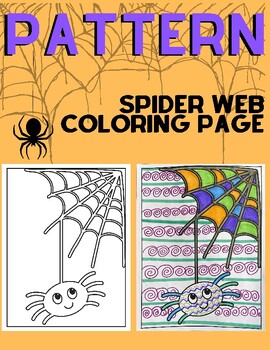 Spider web patterns coloring page