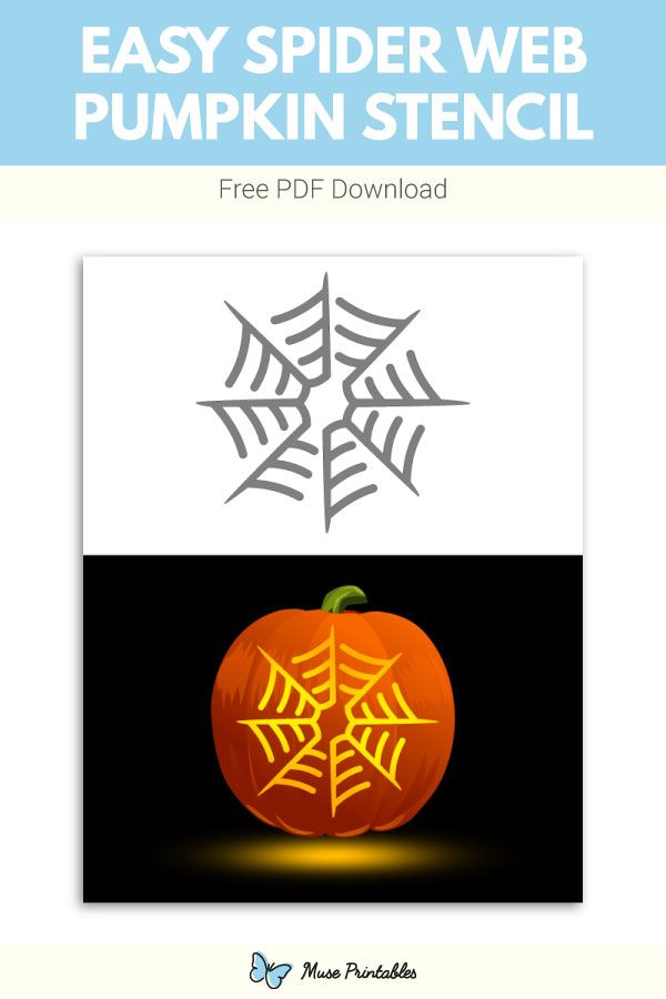 Spooky spider web pumpkin stencil