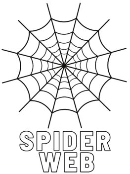Halloween coloring page for kids october spooky season spider web