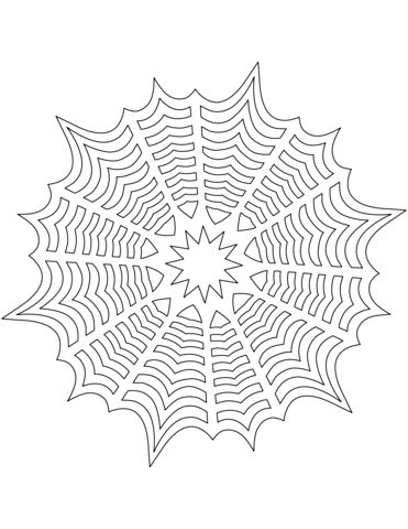 Snowflake with spiderweb pattern coloring page in coloring pages pattern coloring pages snowflake coloring pages
