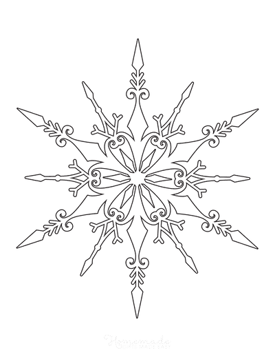 Best snowflake coloring pages free snowflake templates