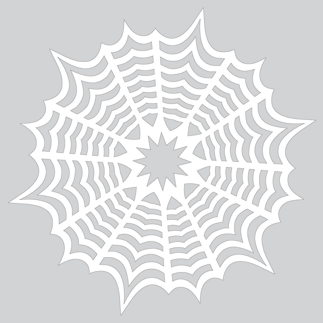 How to make paper snowflake with spiderweb pattern to cut out free printable papercraft templates