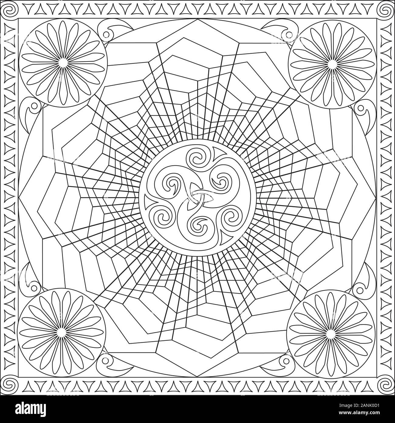 Coloring page illustration in square format