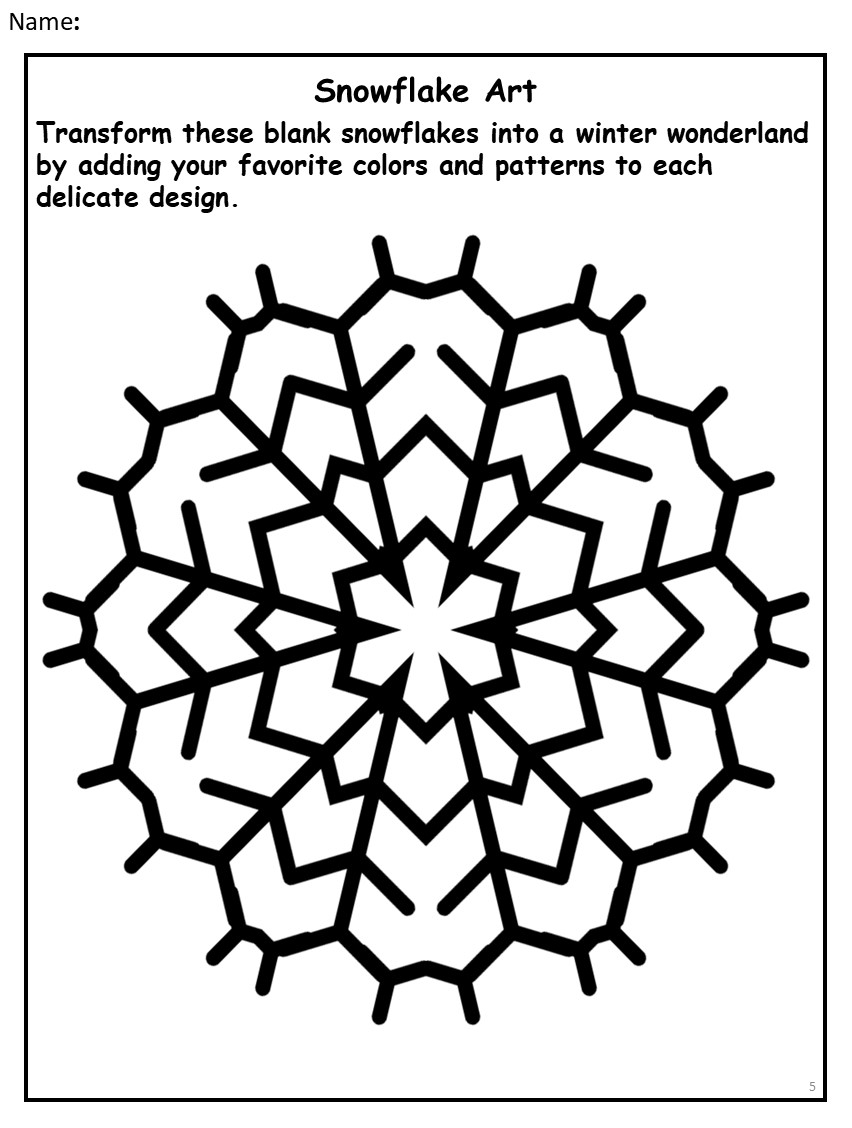Winter solstice geometric elegance in intricate snowflake coloring pages sheets made by teachers