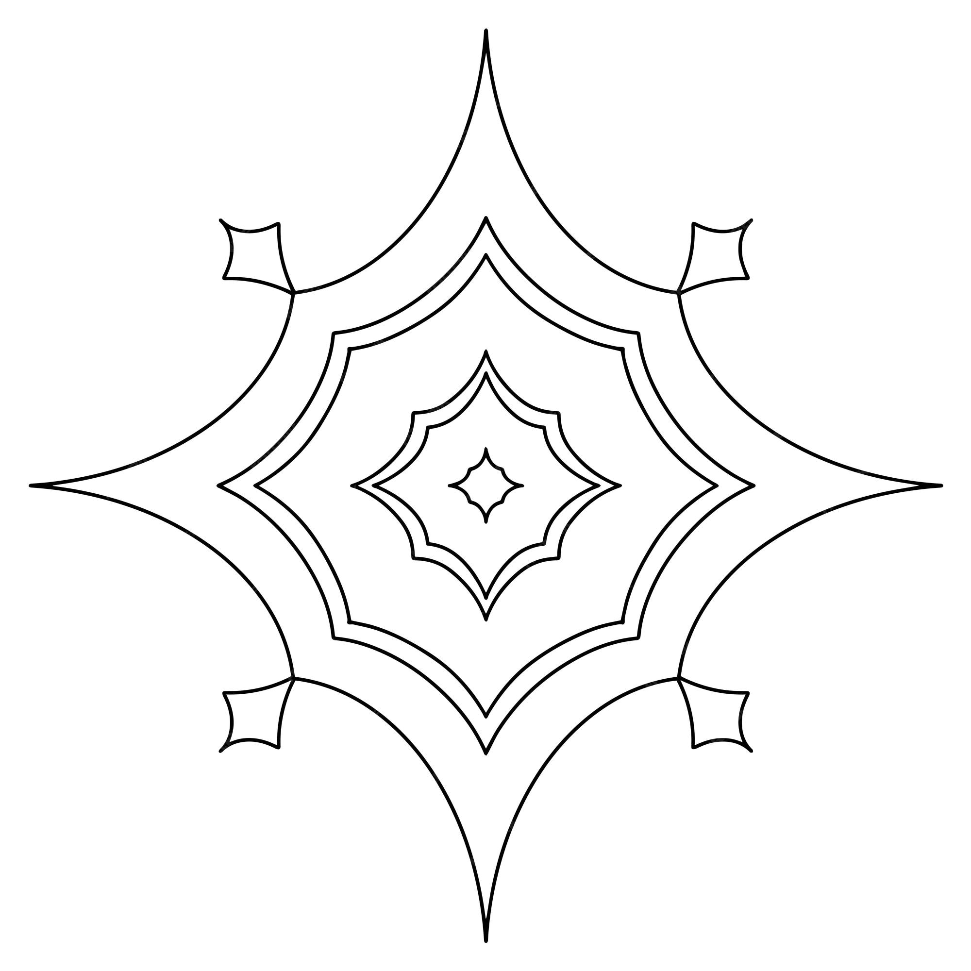 Premium vector outline of snowflake in black and white