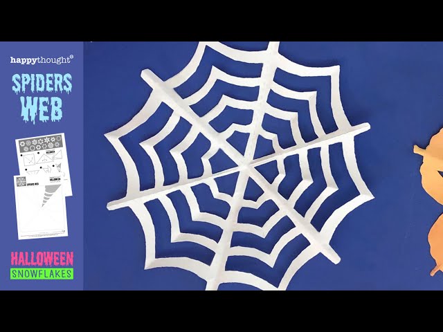 Paper spider web snowflake pattern how to ake diy halloween decoration teplates â happythought