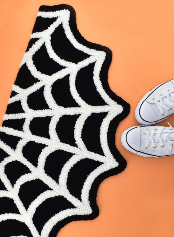 Halloween spiderweb punch needle rug â dream a little bigger