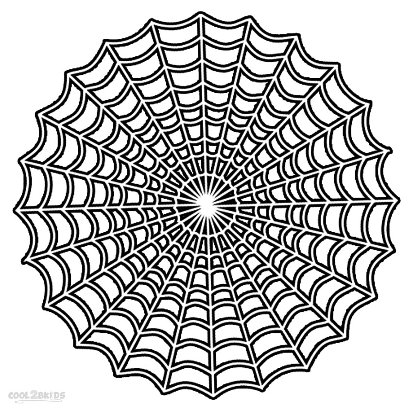 Printable spider web coloring pages for kids