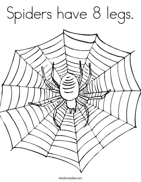 Spiders have legs coloring page