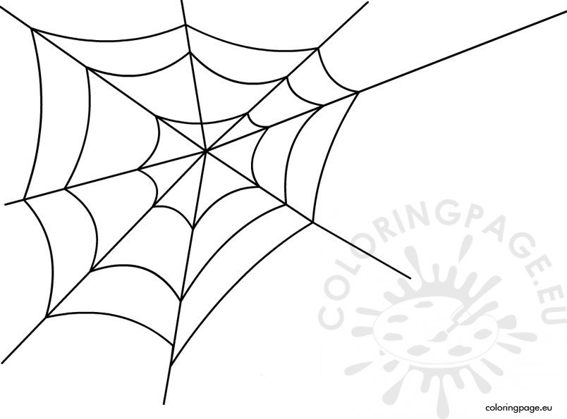 Spider web coloring page