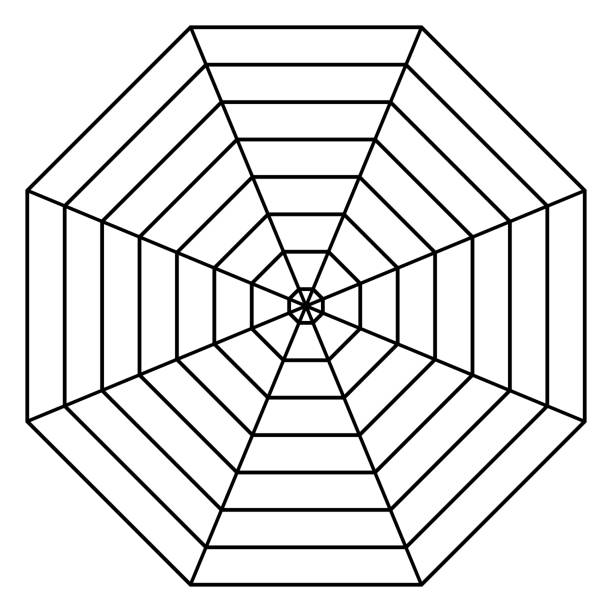 Octagon spider grid pattern radar template s spider diagram stock illustration