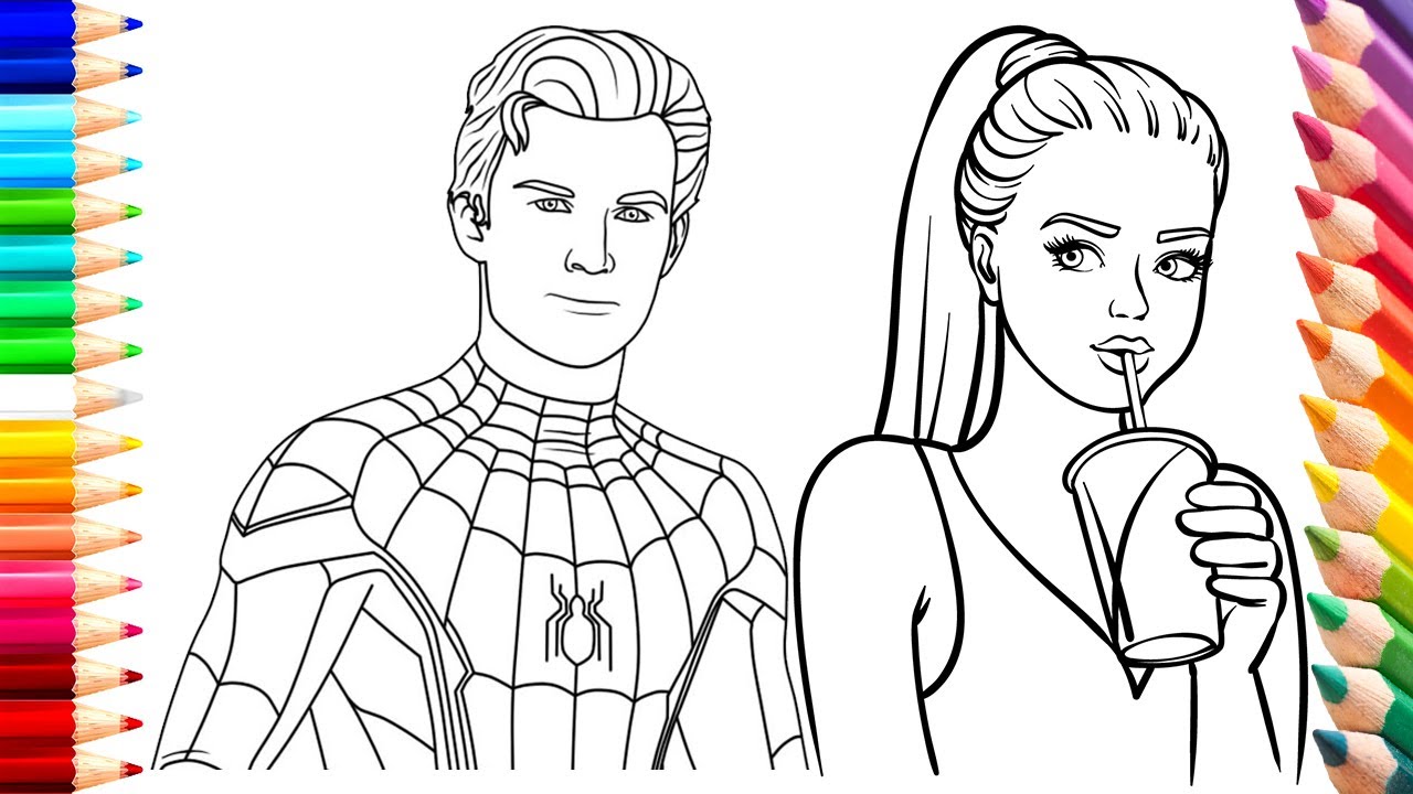 Spider man coloring pagesspider woman coloring for kids