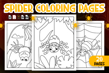 Very busy spider coloring pages worksheets digital fine motor skills activities