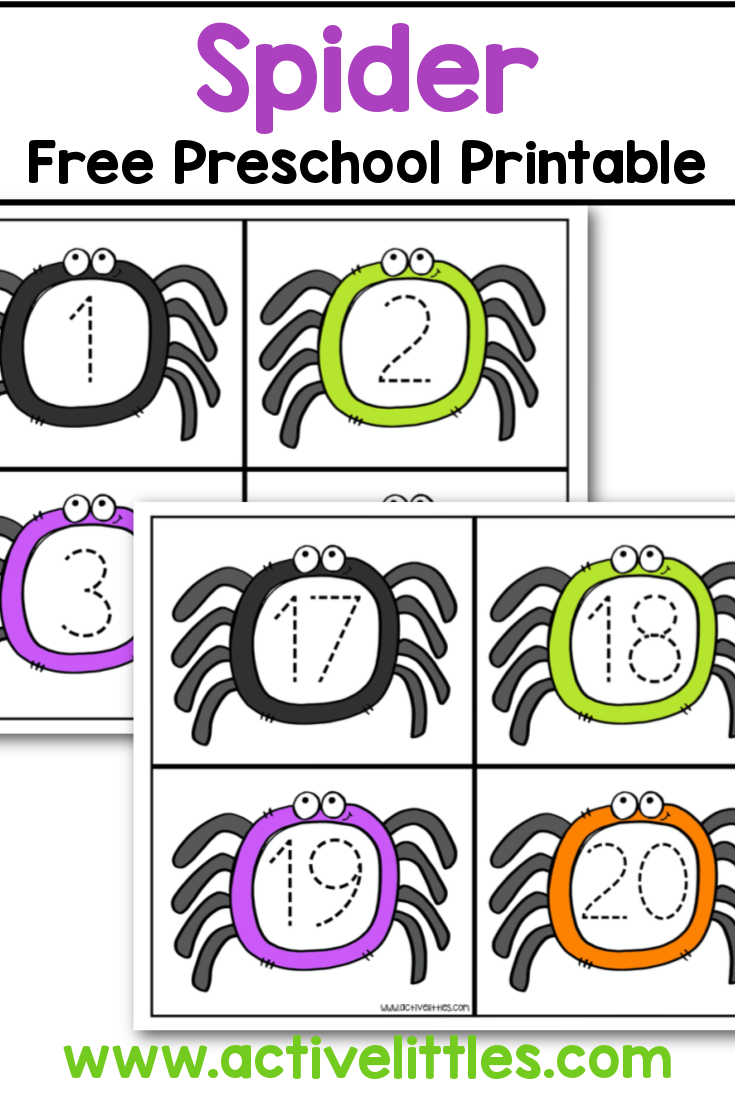Free printable spider counting