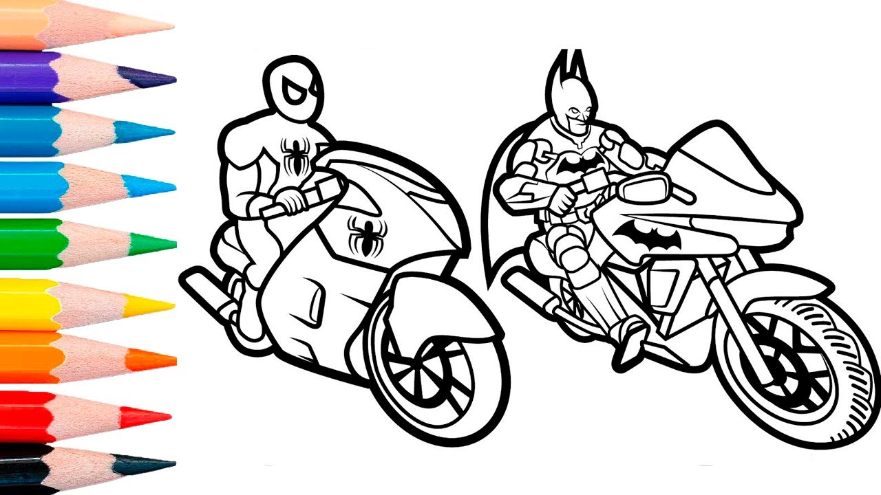 Spideran batan otorcycle coloring pages spideran coloring