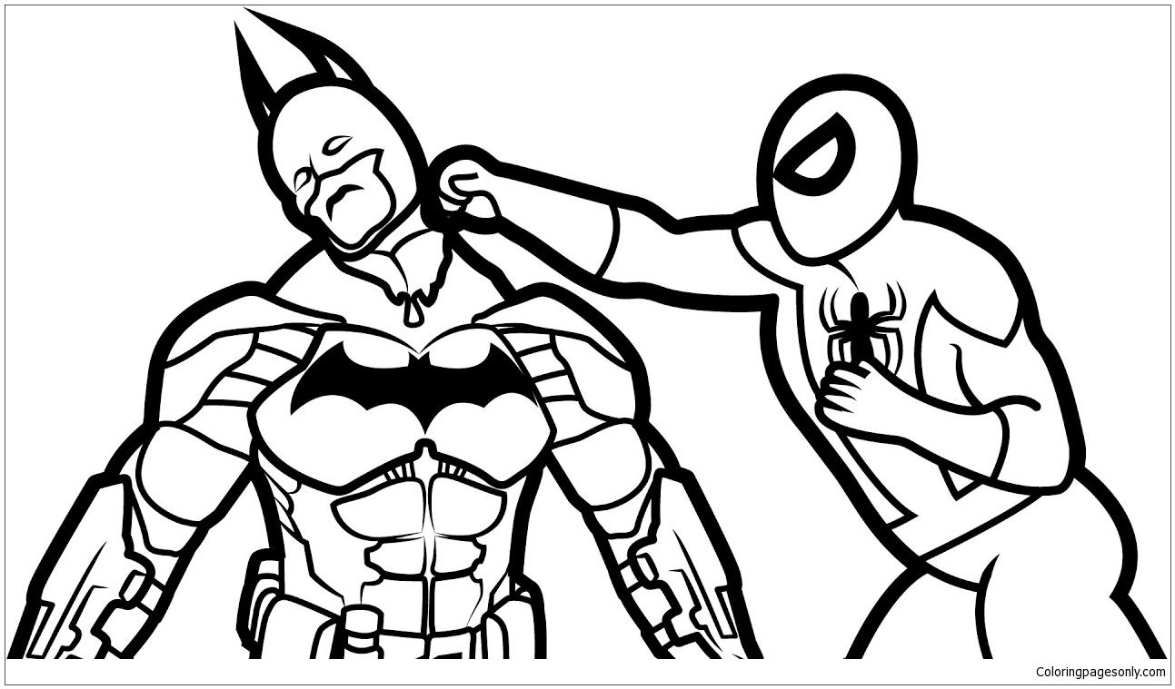 Batman vs spiderman coloring page spiderman libro de colores pãginas para colorear