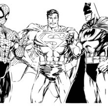 Batman spiderman and superman coloring pages