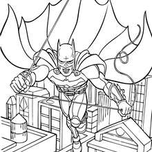 Batman flying coloring pages