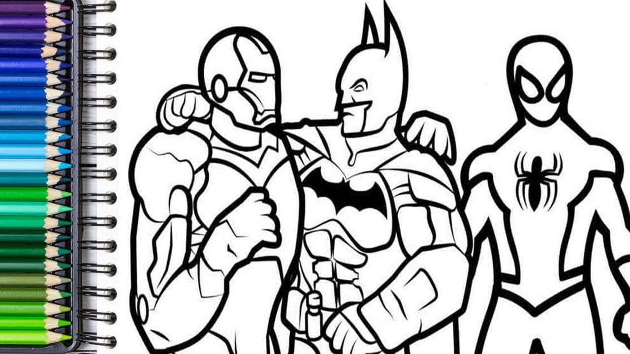 Iron an spideran batan coloring page spideran coloring pages