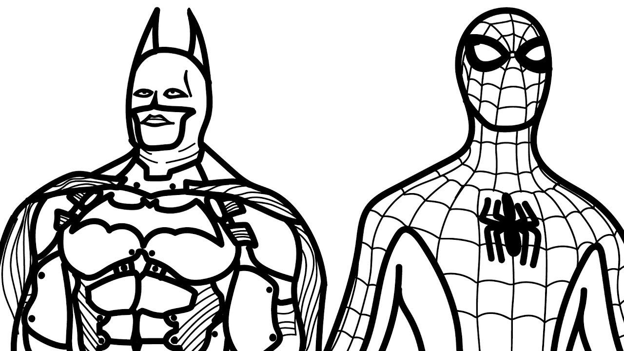 Spiderman and batman coloring book coloring pages kids fun art activities video for kids