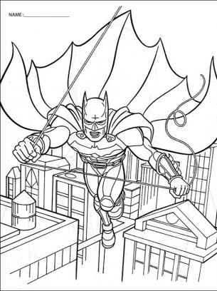 Flying batman coloring pages