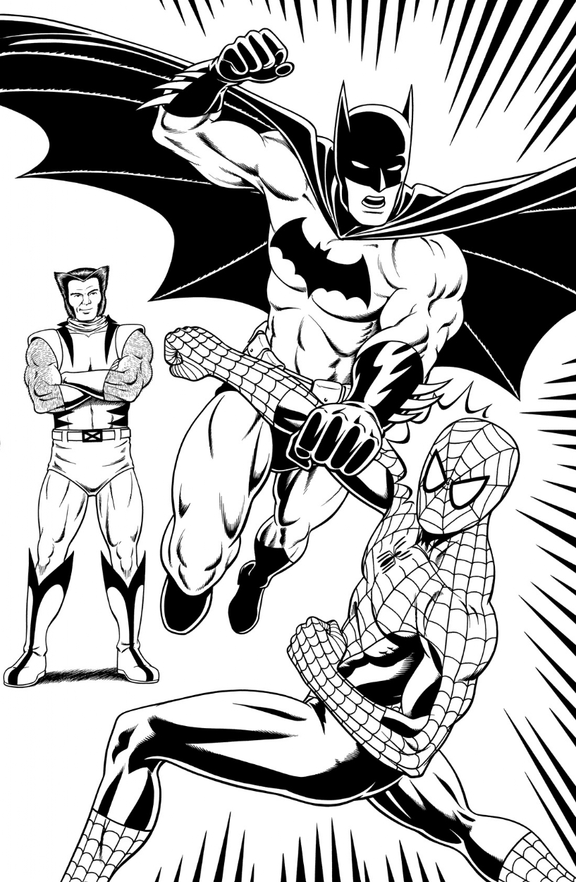 Batman vs spiderman in joshua rosss my missions ic art gallery room