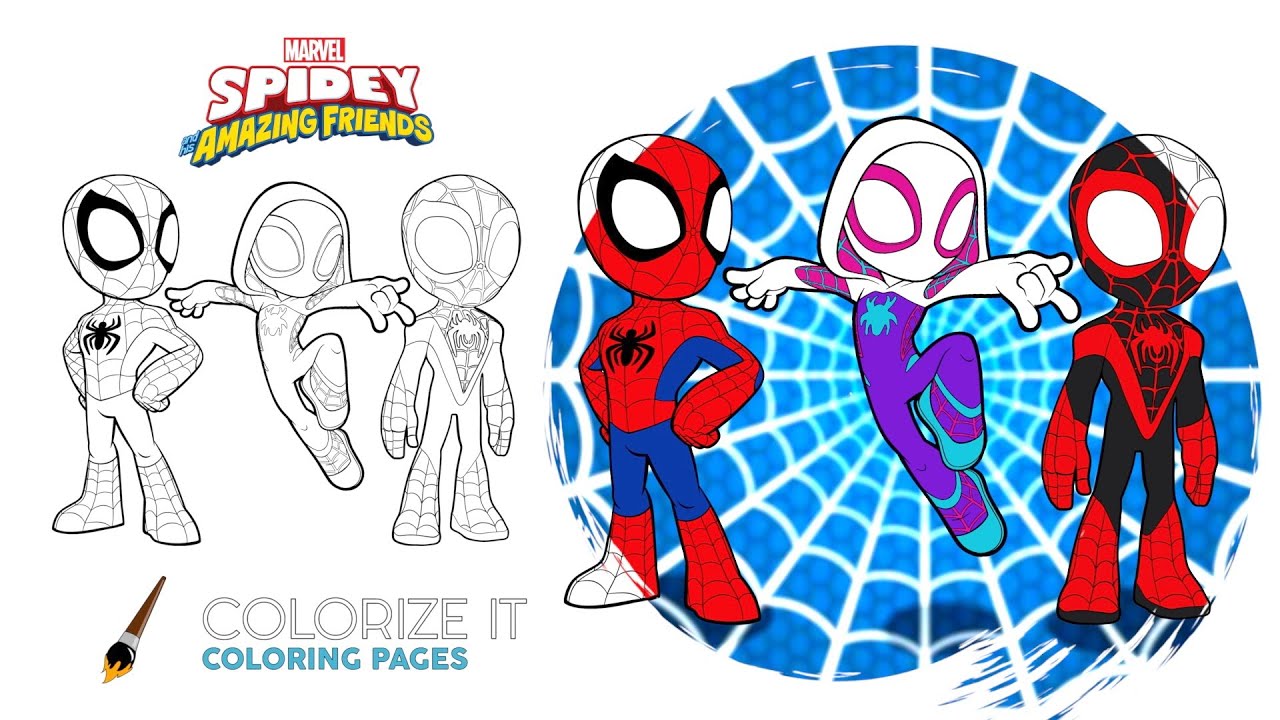 Spidey and his amazing friends coloring book spiderman coloring page