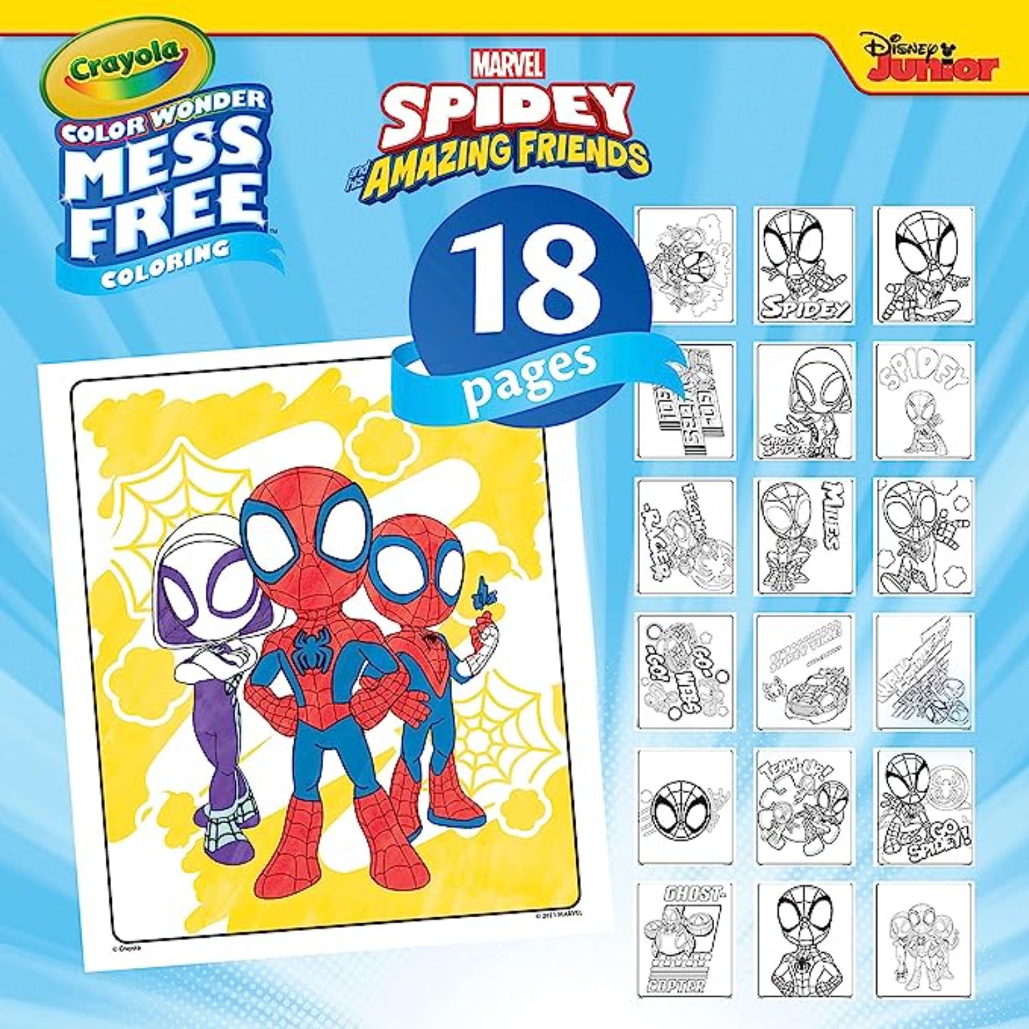 Crayola color wonder spiderman coloring pages mess free markers â sd kids