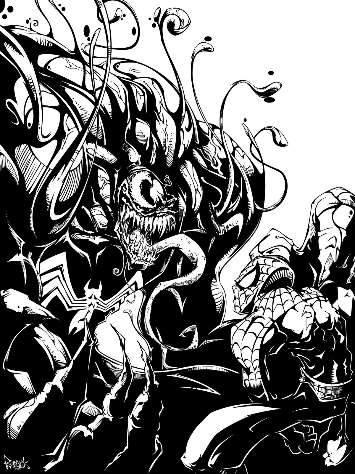 Spiderman coloring venom coloring page