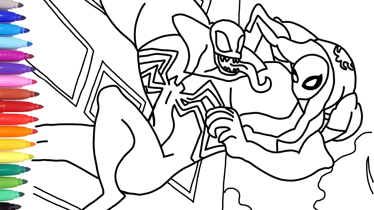 Spideran vs veno coloring pages how to draw spideran how to draw veno coics colouring book