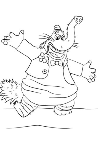 Colorful bing bong from inside out coloring page