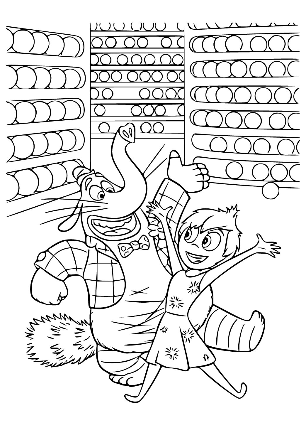 Free printable inside out elephant coloring page for adults and kids