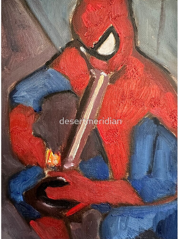 With great power es great responsibility spider guy bong spiderverse framed art print for sale by desertmeridian