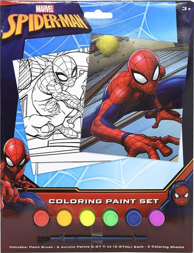 Spiderman kids arts and crafts coloring paint set with colors paint