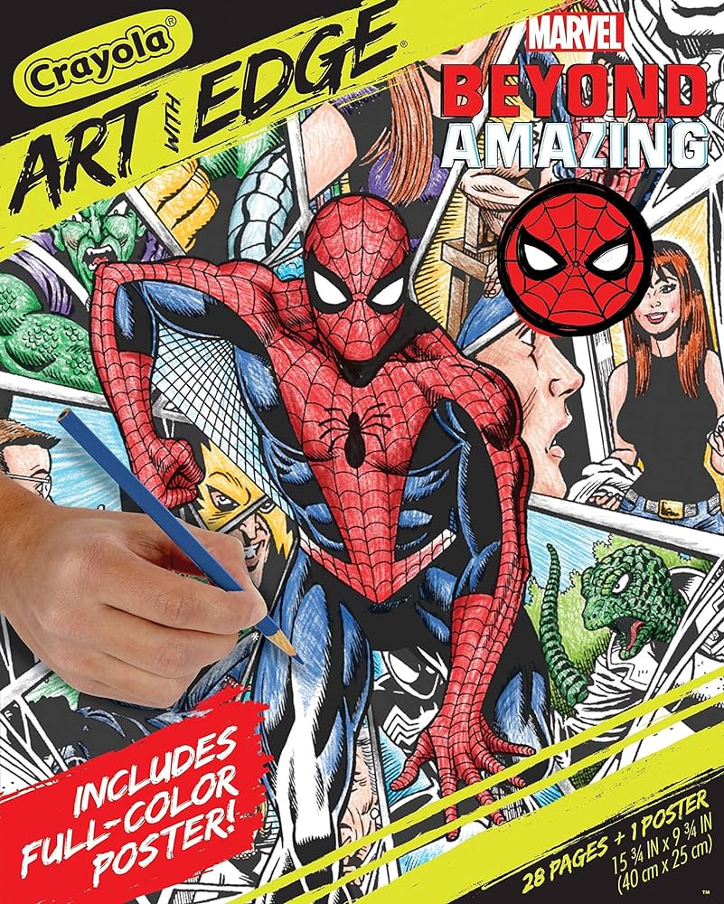 Crayola art with edge spiderman beyond amazing coloring pages pgs spiderman coloring pages adult coloring gift for teens toys games