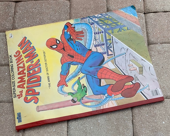 Jumbo giant spider man coloring book vintage super size usa doctor octopus marvel the amazing color s wall prop toy boys room