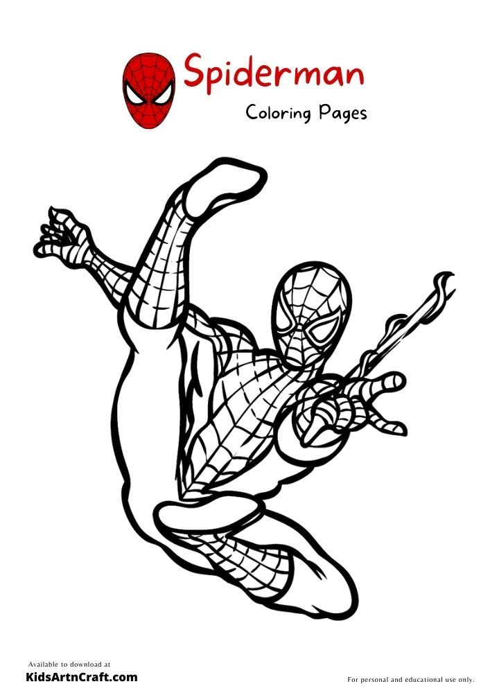 Engage imagations with free spiderman colorg pages for kids