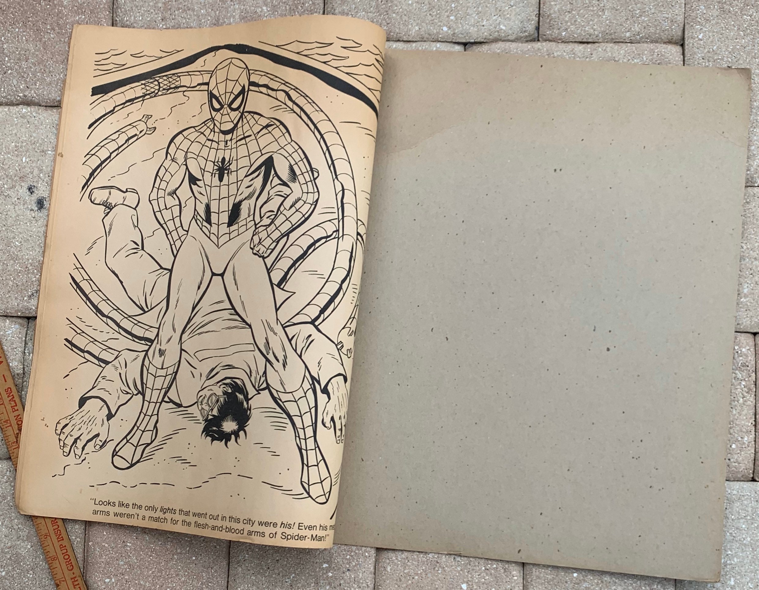 Jumbo giant spider man coloring book vintage super size usa doctor octopus marvel the amazing color s wall prop toy boys room
