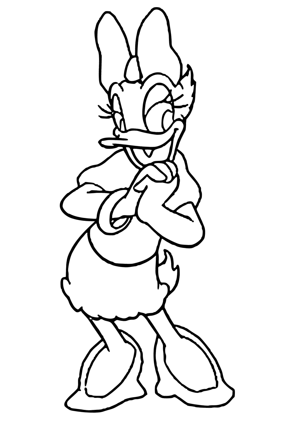 Free printable daisy duck beautiful coloring page for adults and kids